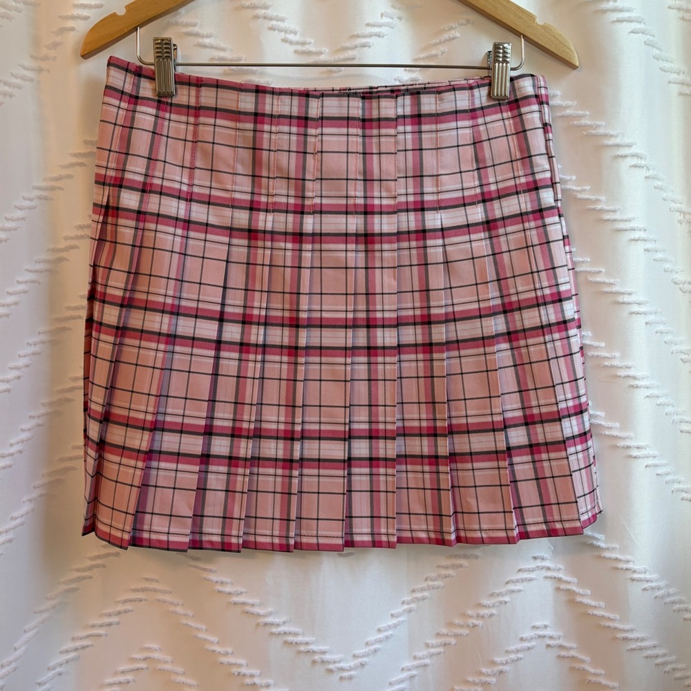 No Boundaries Plaid Pleated Tennis Skirt Bundle Pink Yellow L/XL NWT